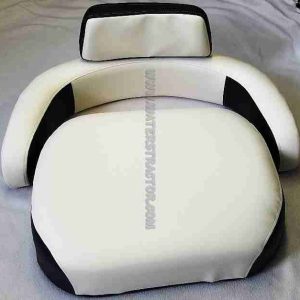 Cushion Set, With Upper Back, Black & Cream Vinyl