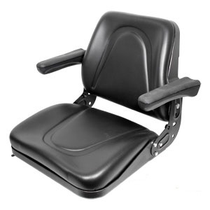 Seat, Universal with Slide Track & Flip-Up Armrests - Black - Free Shipping!